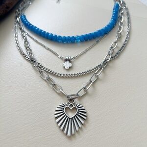 Bohemian Layered necklace Sun Heart Womens Jewelry Beaded